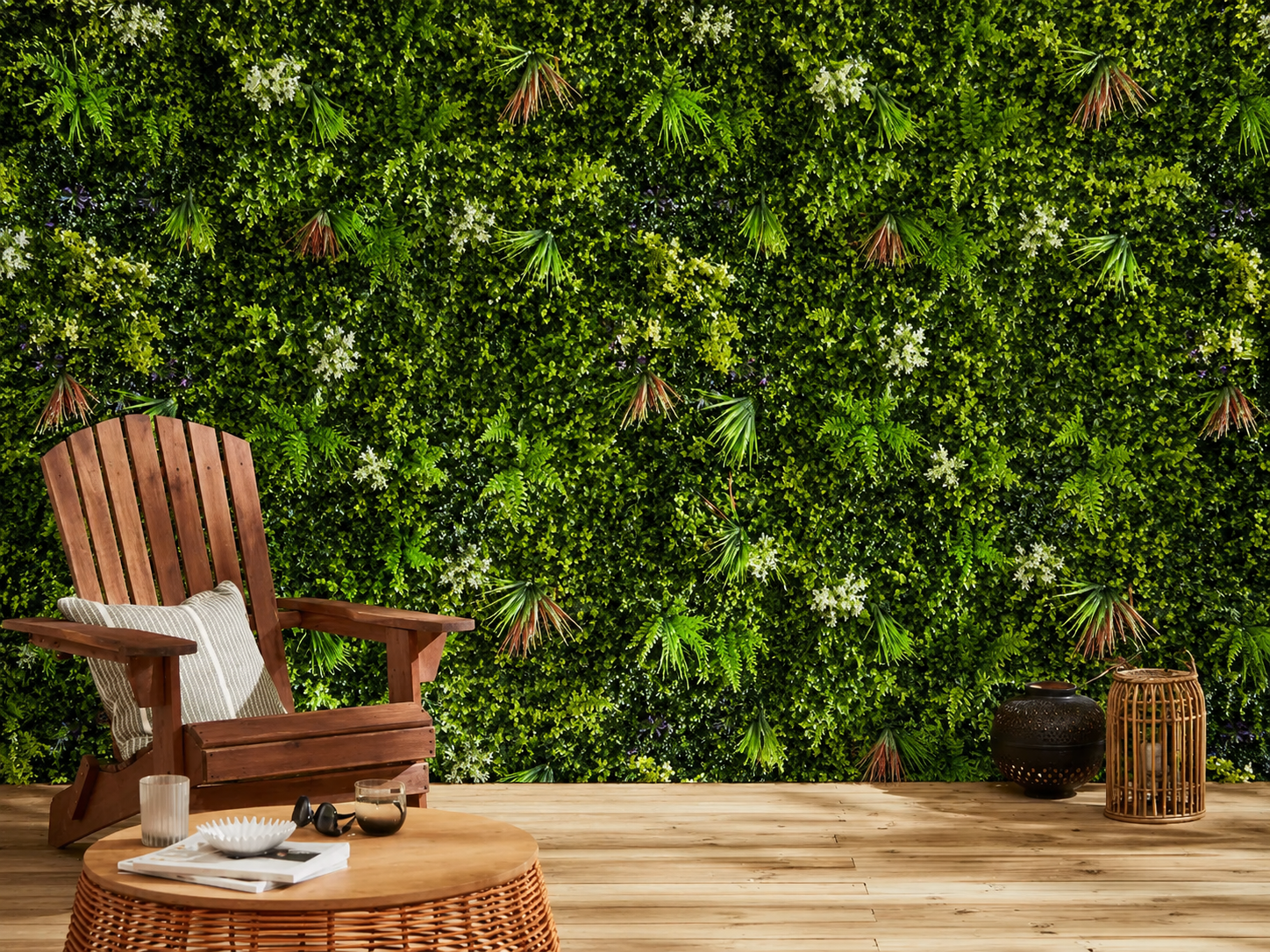 Perete verde artificial Elite Plants — loc amenajat