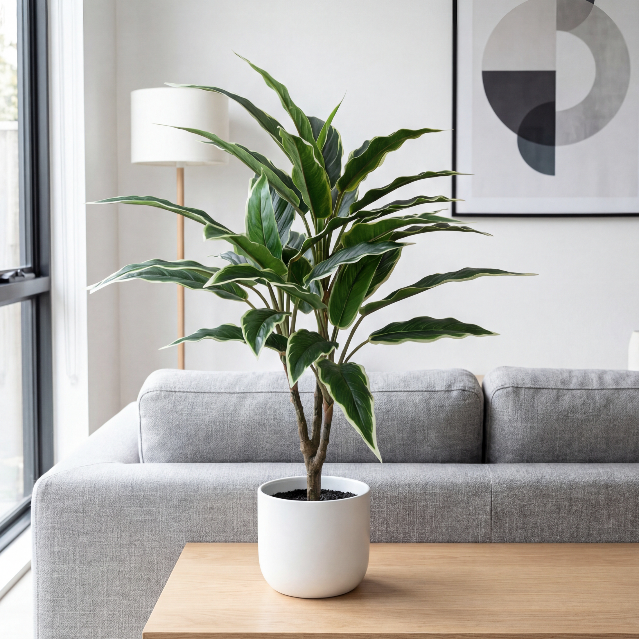 Rohdea Artificială Japonica H65cm • Textură Reală • 36 Frunze