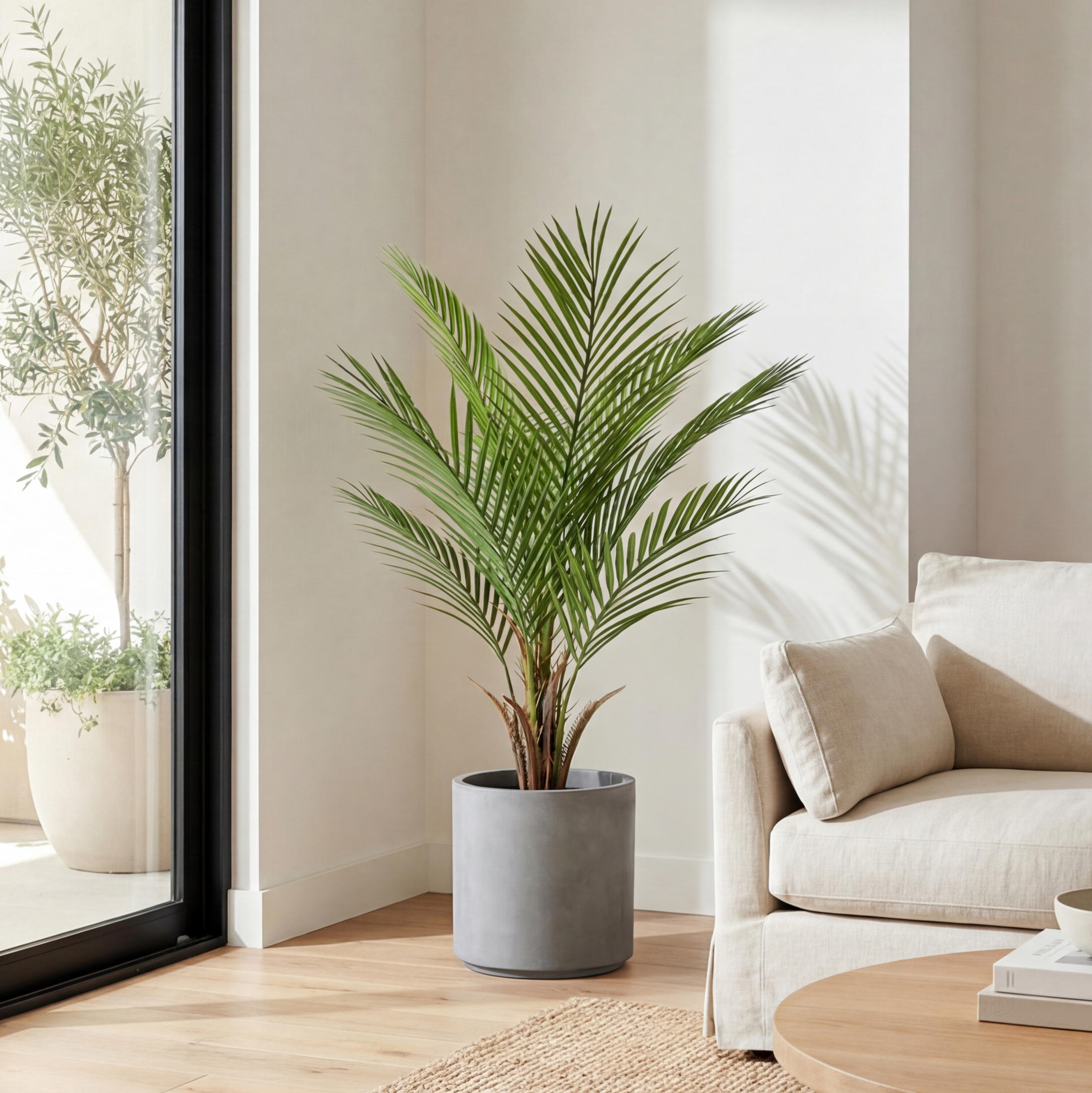 Palmier Artificial 90cm cu 8 Frunze Textură Reală