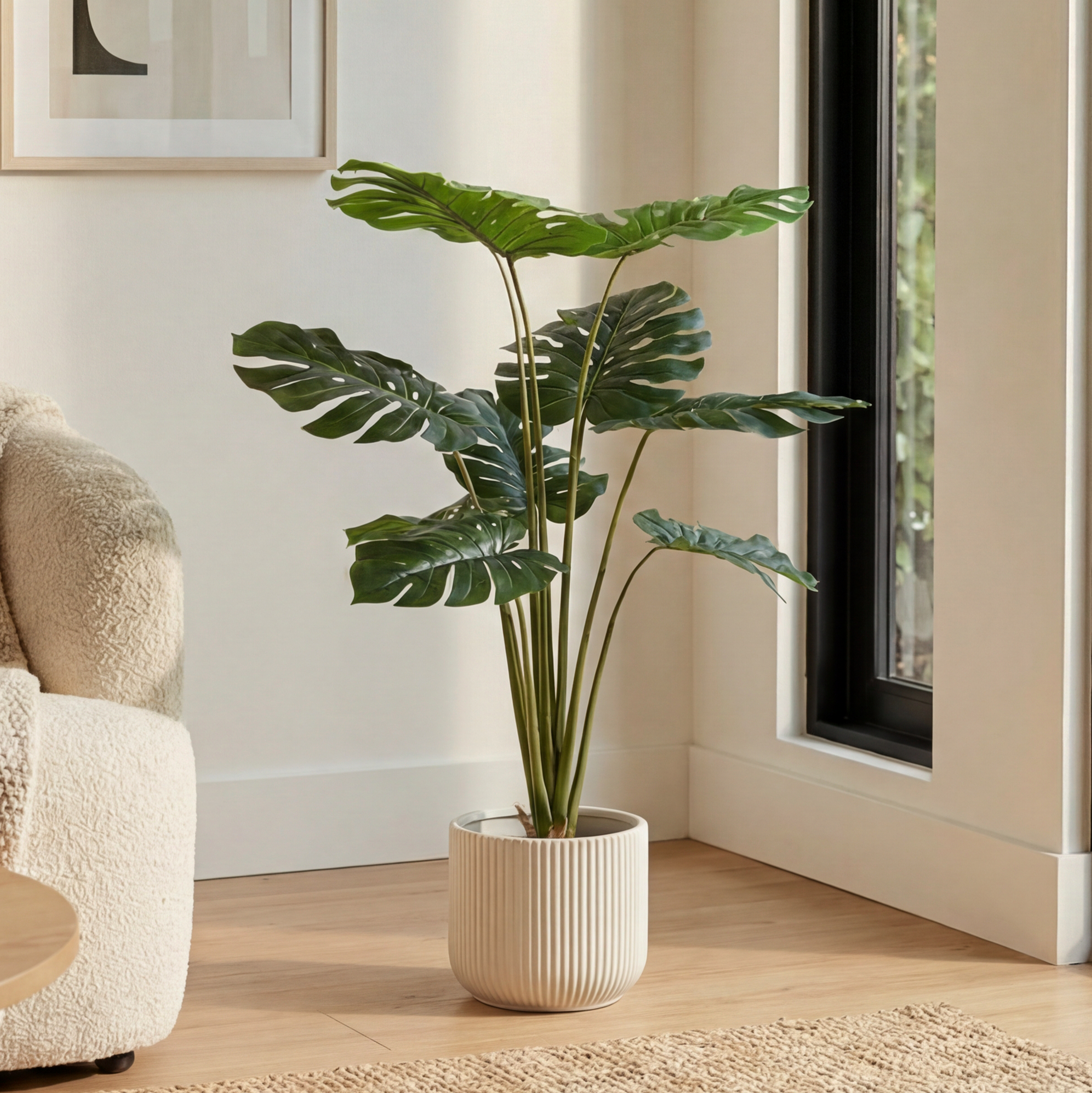 Planta Monstera Artificială H135cm • Textură Reală • 10 Frunze
