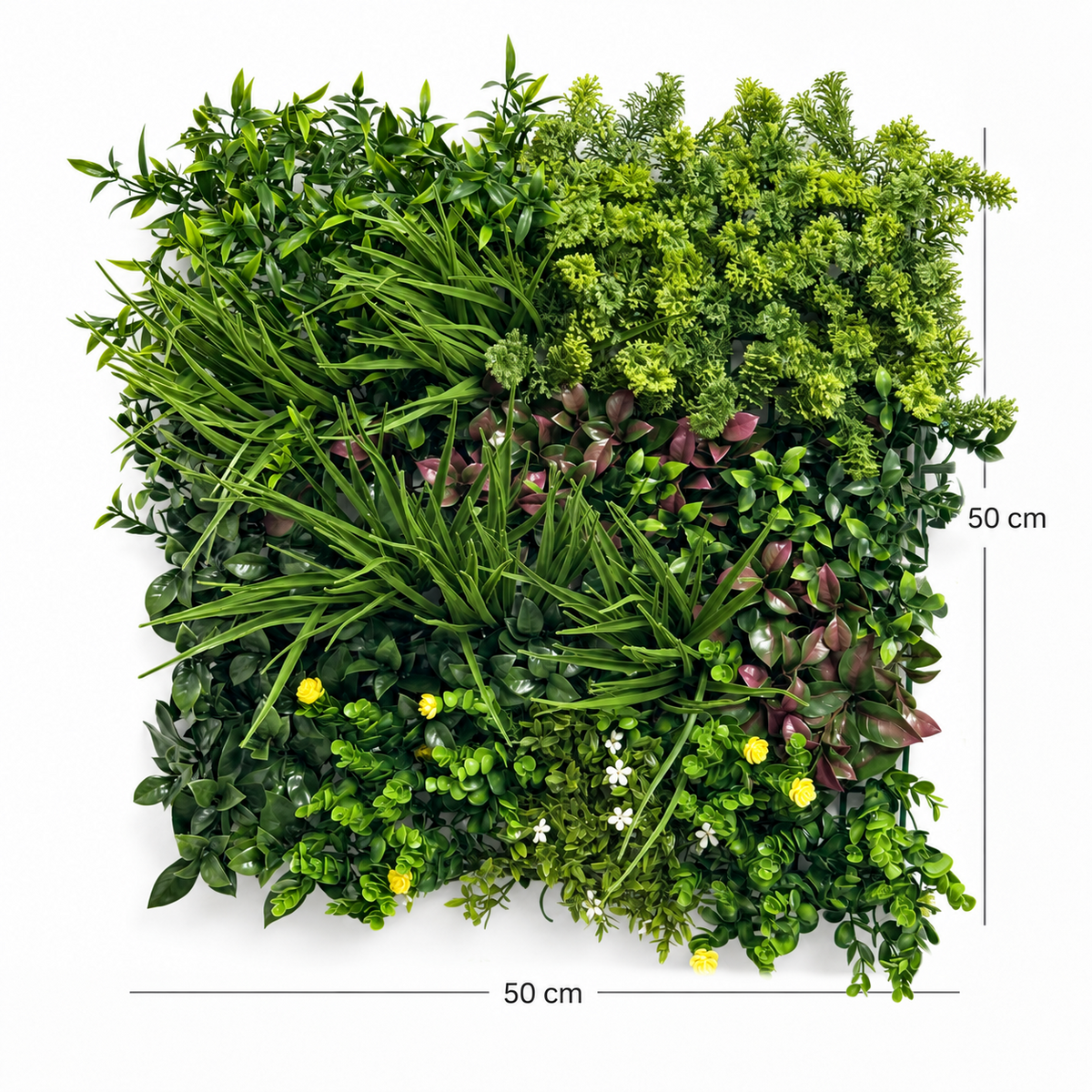Panou Verde Artificial RIVA A 50x50 cm, Textură 3D, Interior/Exterior, Protecție UV