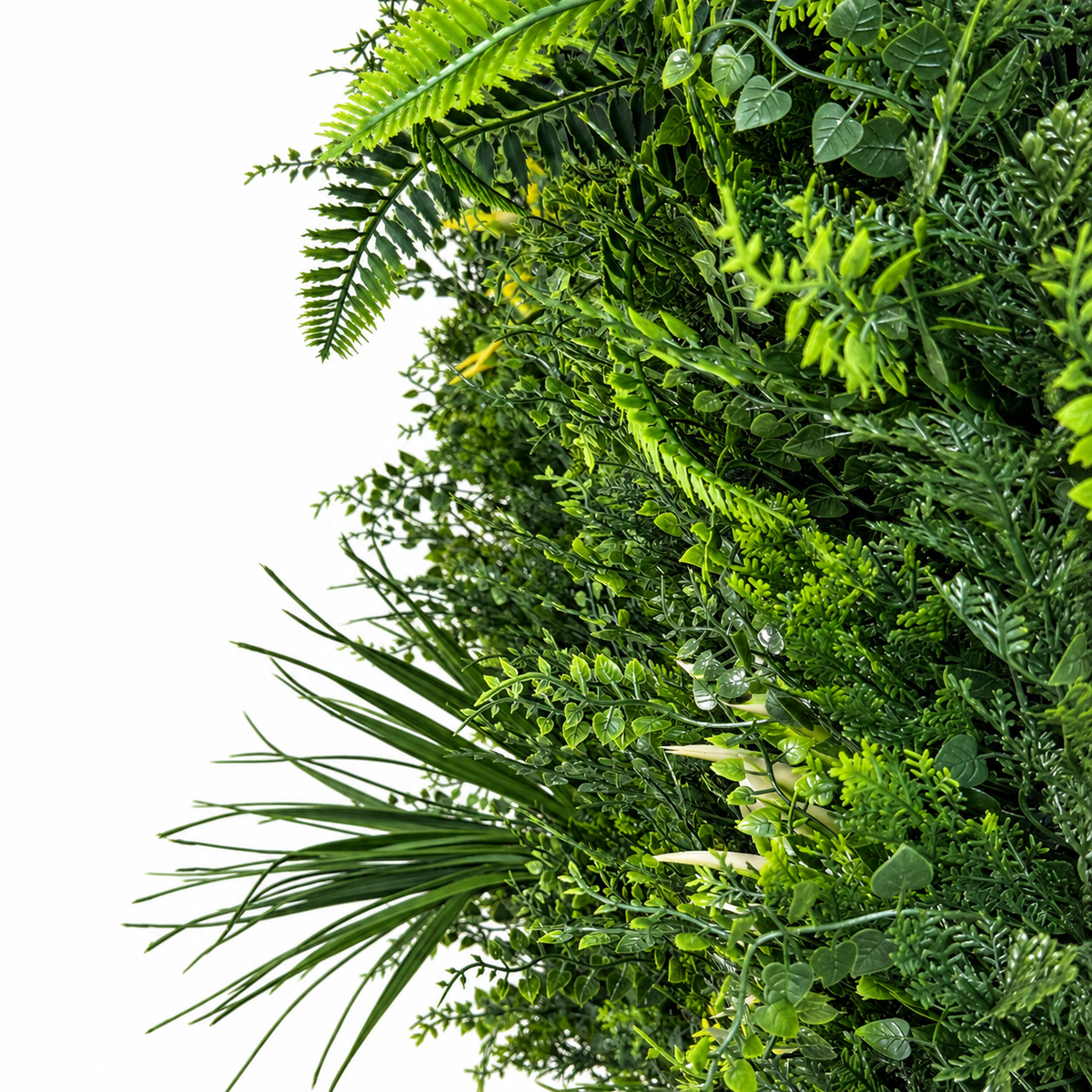 Panou Verde Artificial GAIA 50x50 cm, Frunziș Mixt, Textură 3D, Interior/Exterior