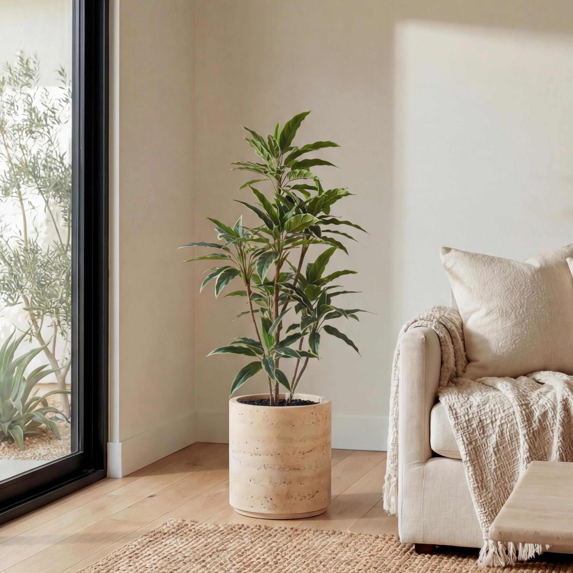 Rohdea Artificială Japonica H150cm • Textură Reală • 134 Frunze