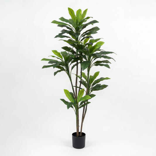 Dracaena artificială cu frunziș stratificat și coroane pe mai multe niveluri