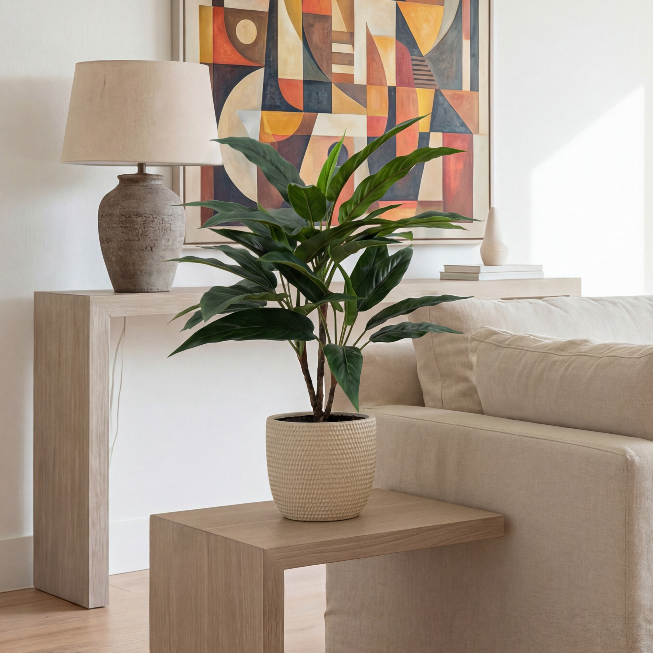 Rohdea Artificială H65cm • Textură Reală • 36 Frunze