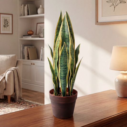 Sansevieria Laurenatii Artificială H55cm • Textură Reală • 12 Frunze