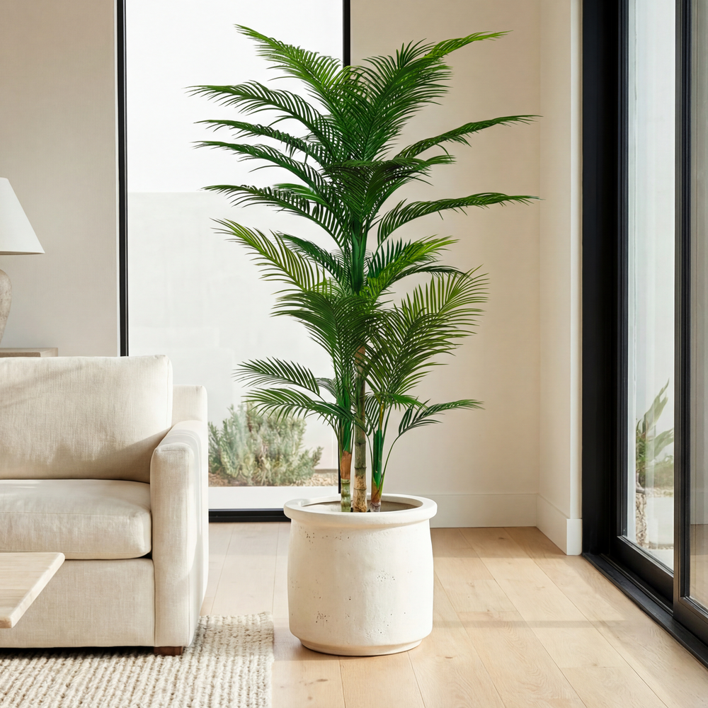 Palmier Artificial 185 cm în Ghiveci, Plantă Artificială Decorativă, 36 Frunze, Aspect Realist