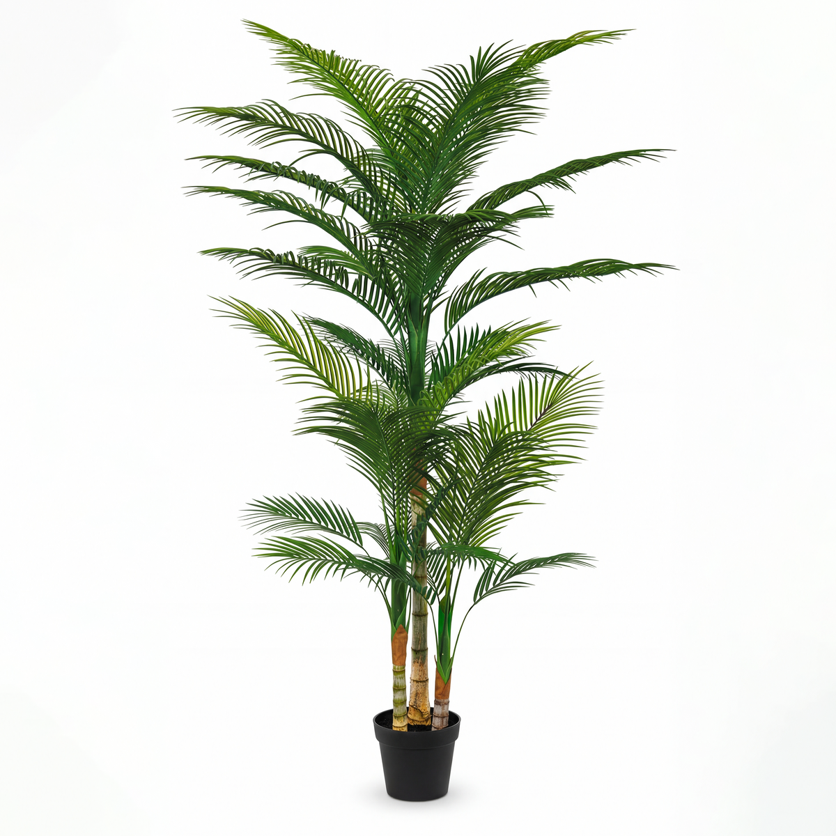 Detaliu frunze lungi și fine palmier artificial cu aspect realist