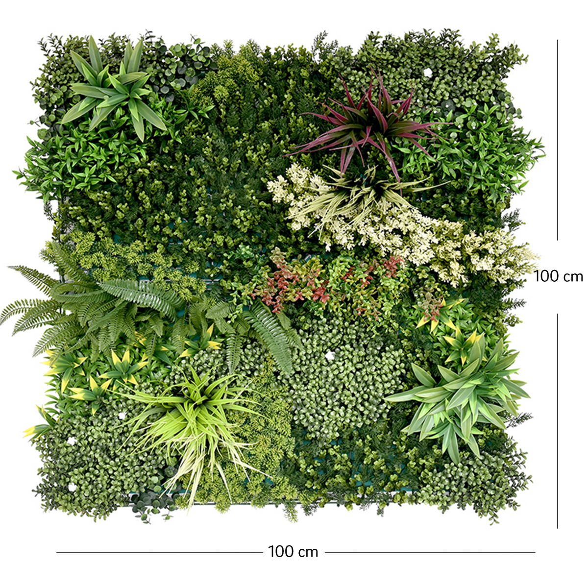 Dimensiuni panou verde artificial TERA 01 100x100 cm