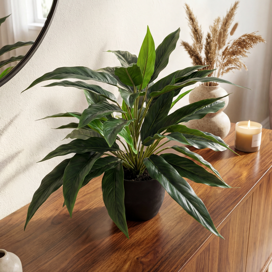 Plantă artificială Rohdea 45 cm în ghiveci cu 44 frunze